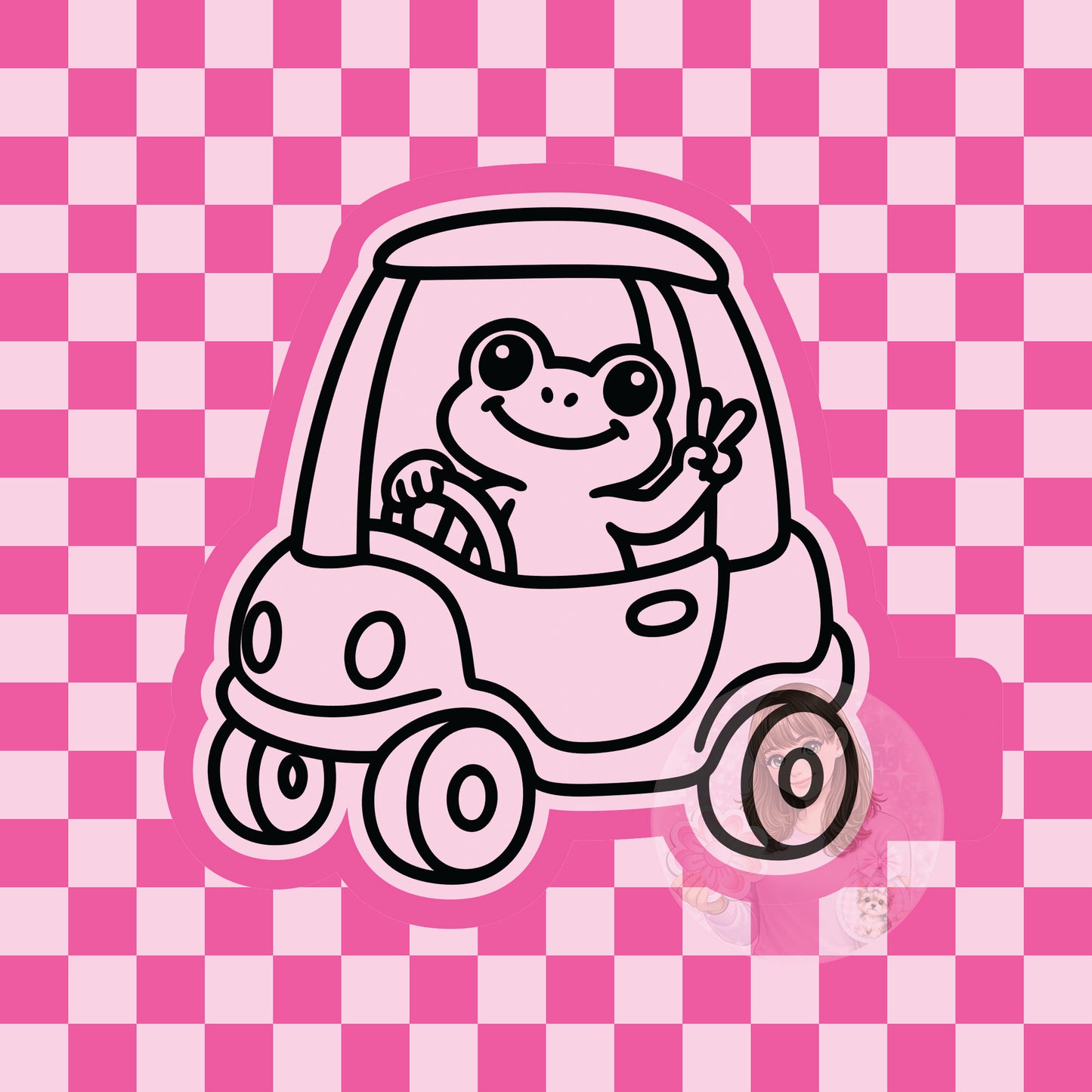 Frog in coupe car silicone freshie mold