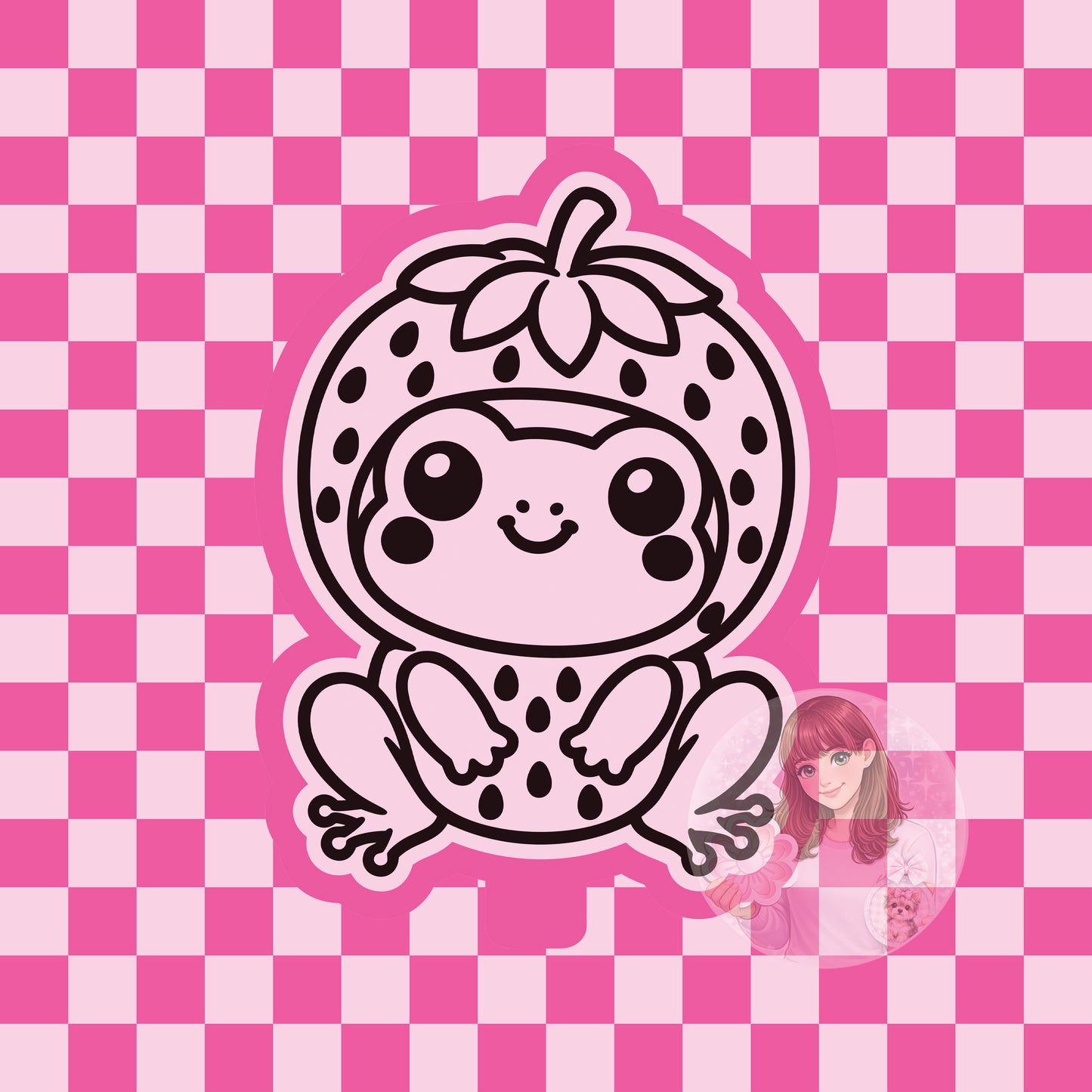 Frog in strawberry costume silicone freshie mold