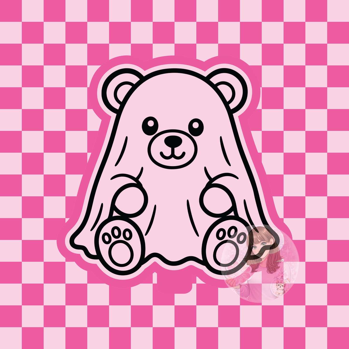 Ghost teddy bear silicone freshie mold