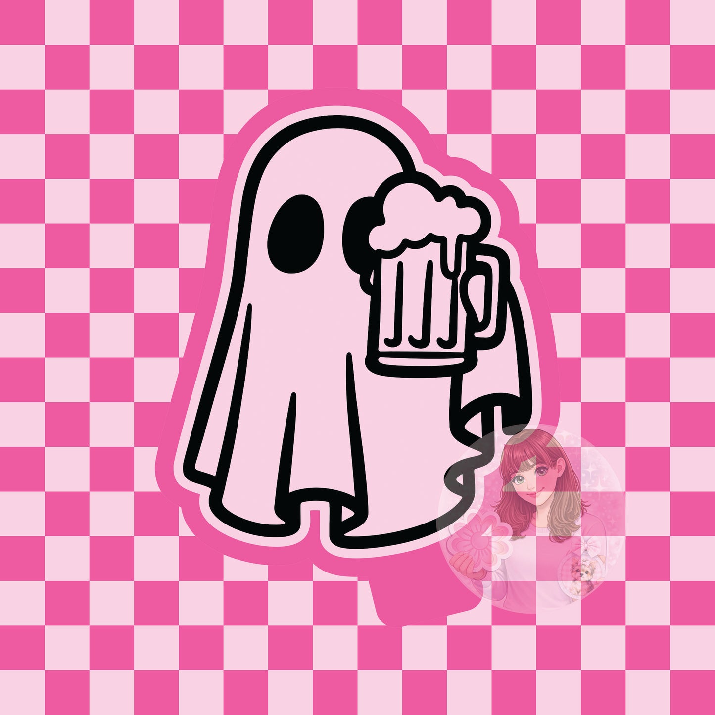 Ghost with beer silicone freshie mold