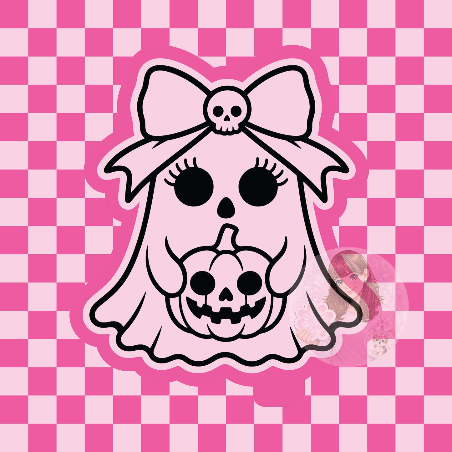 Ghostie with skull bow silicone freshie mold