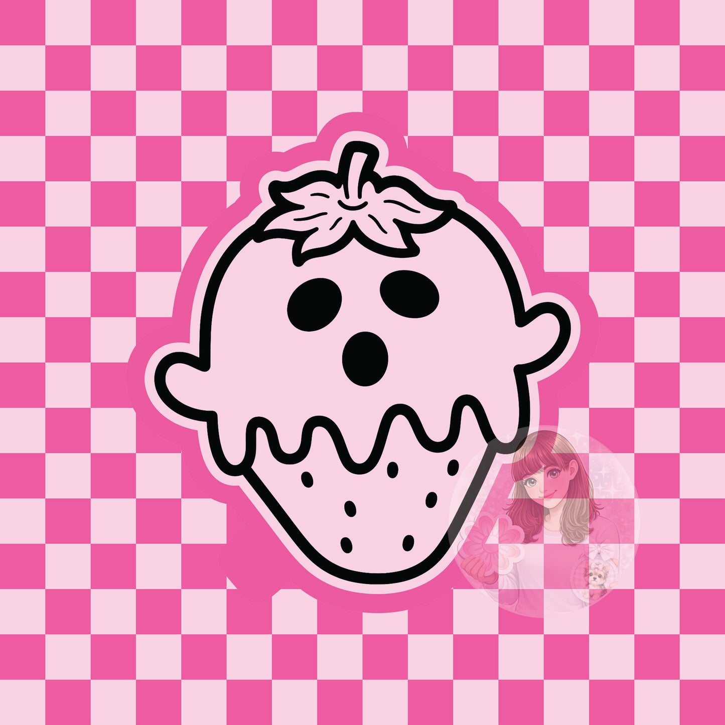 Ghost strawberry silicone freshie mold