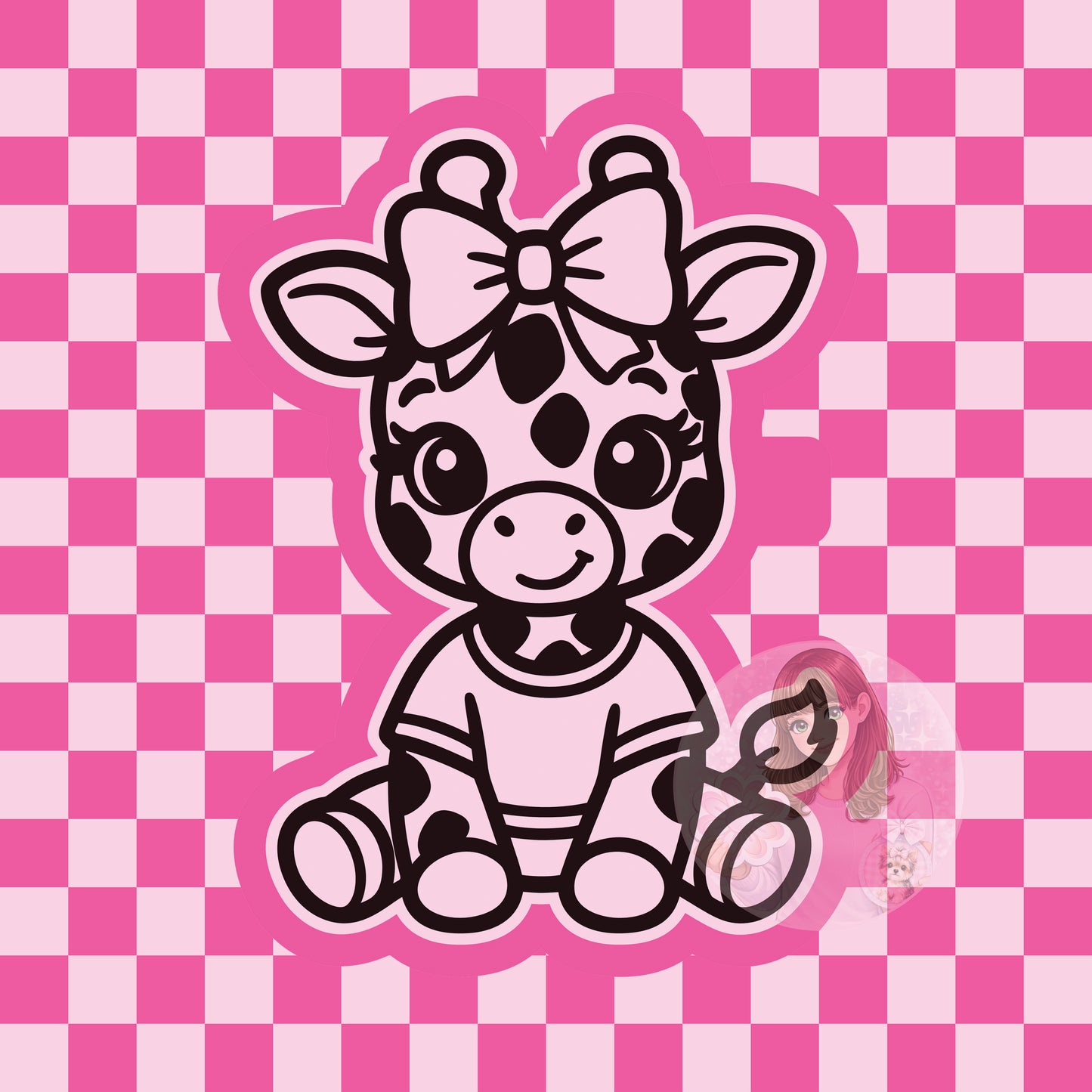Sitting giraffe silicone freshie mold