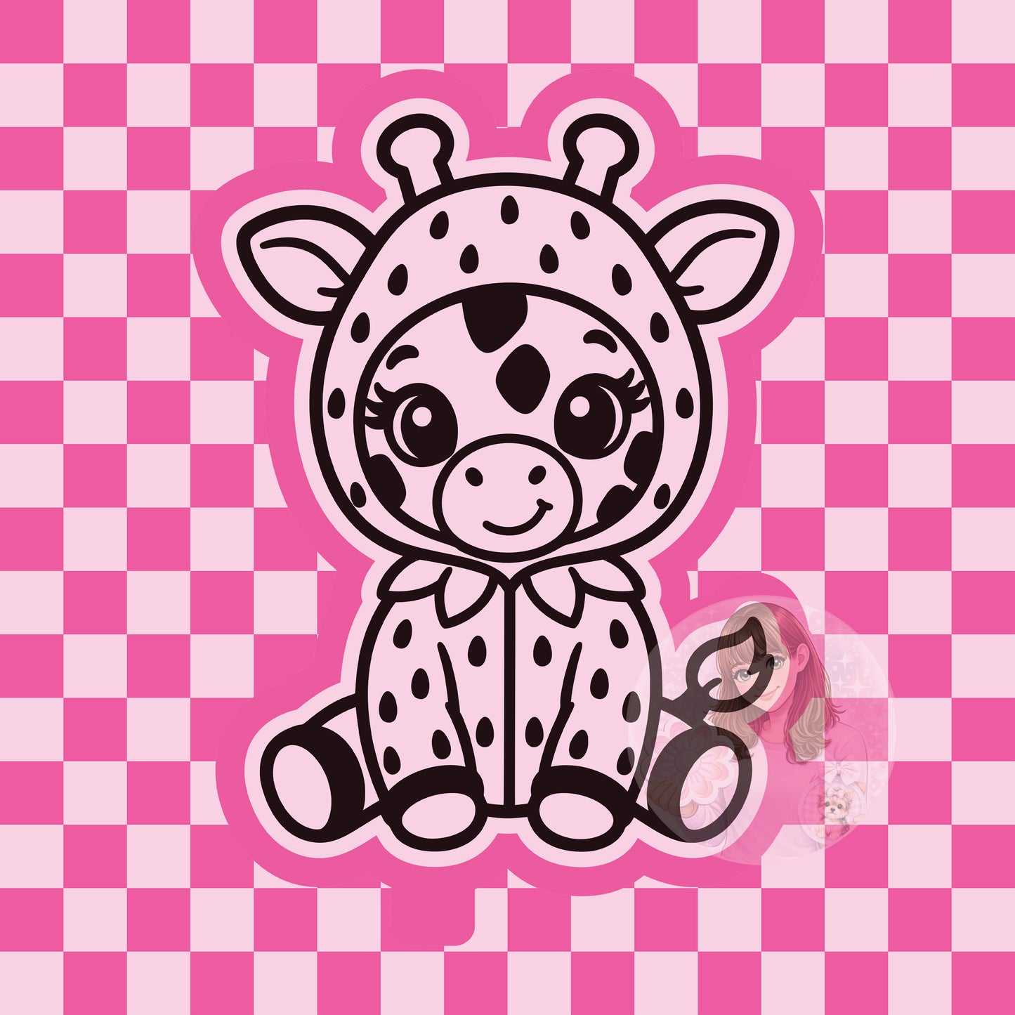Giraffe in strawberry costume silicone freshie mold