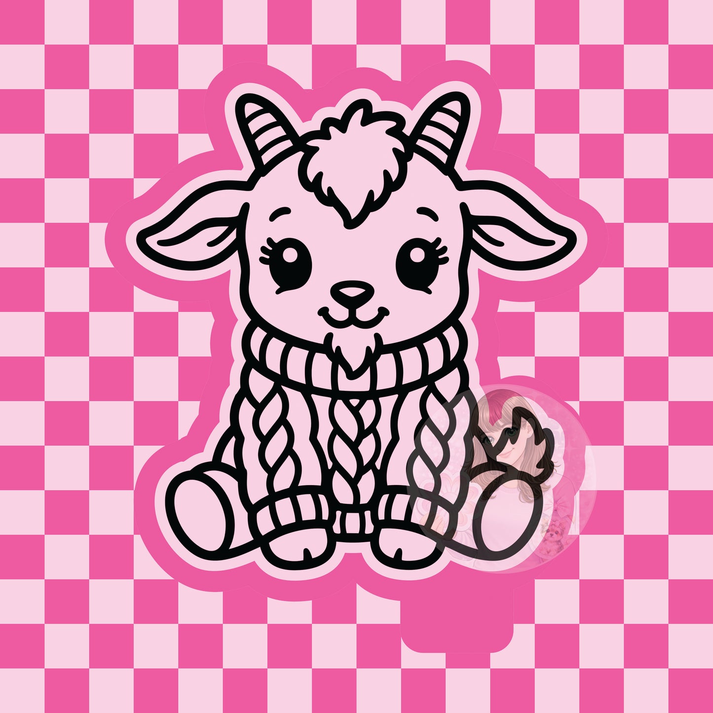 Goat in knitted sweater silicone freshie mold