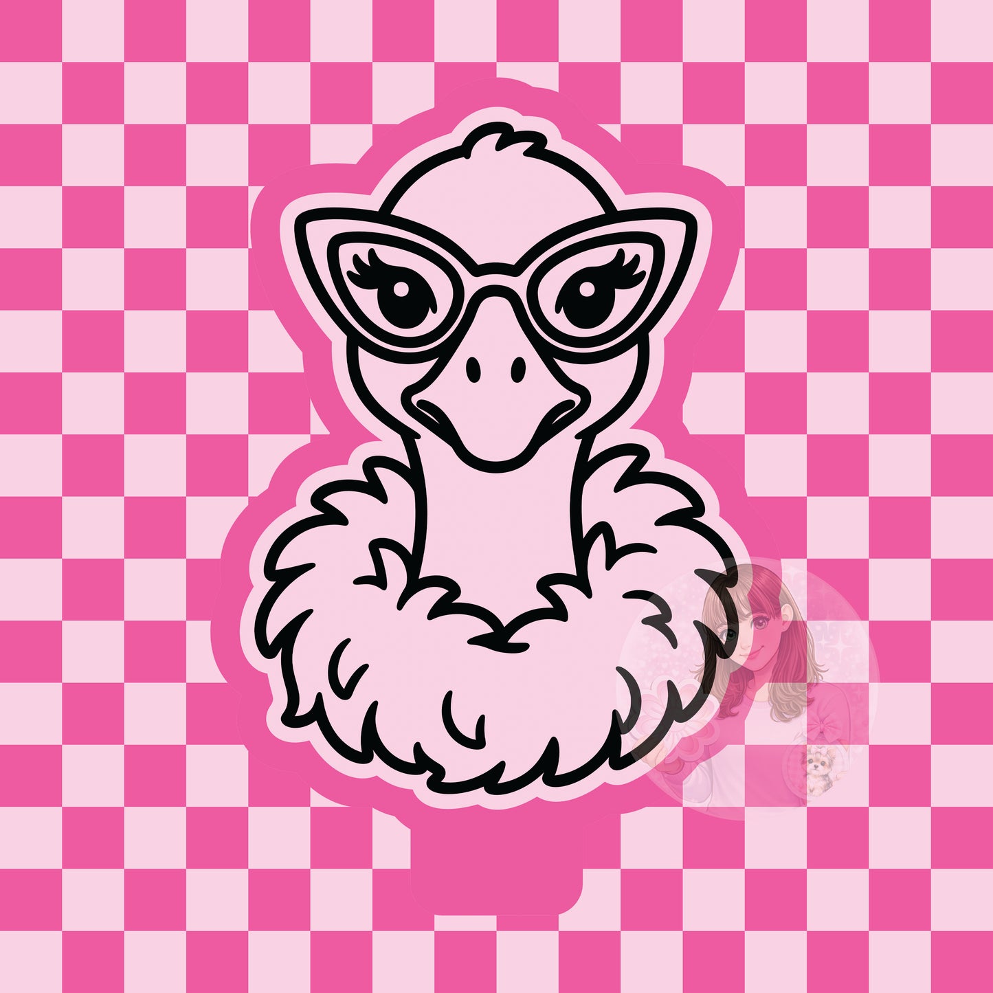 Goose with feather boa silicone freshie mold