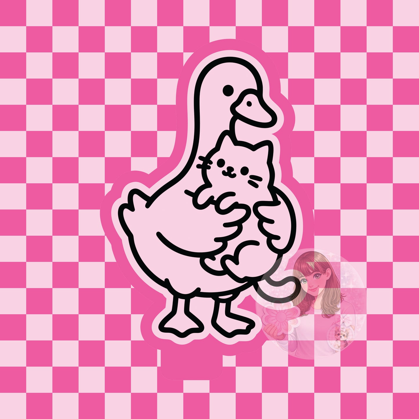 Goose holding cat silicone freshie mold