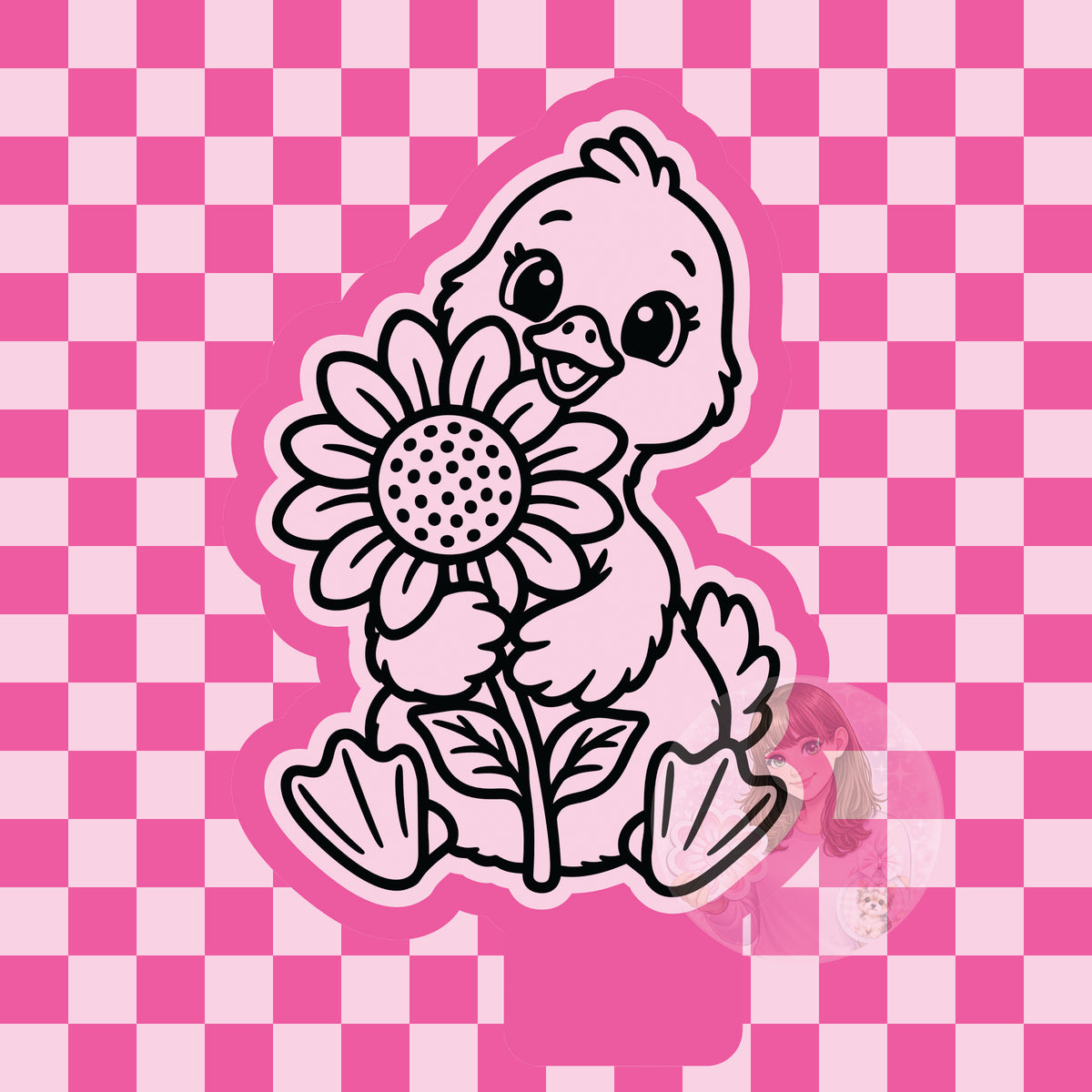 Goose holding sunflower silicone freshie mold