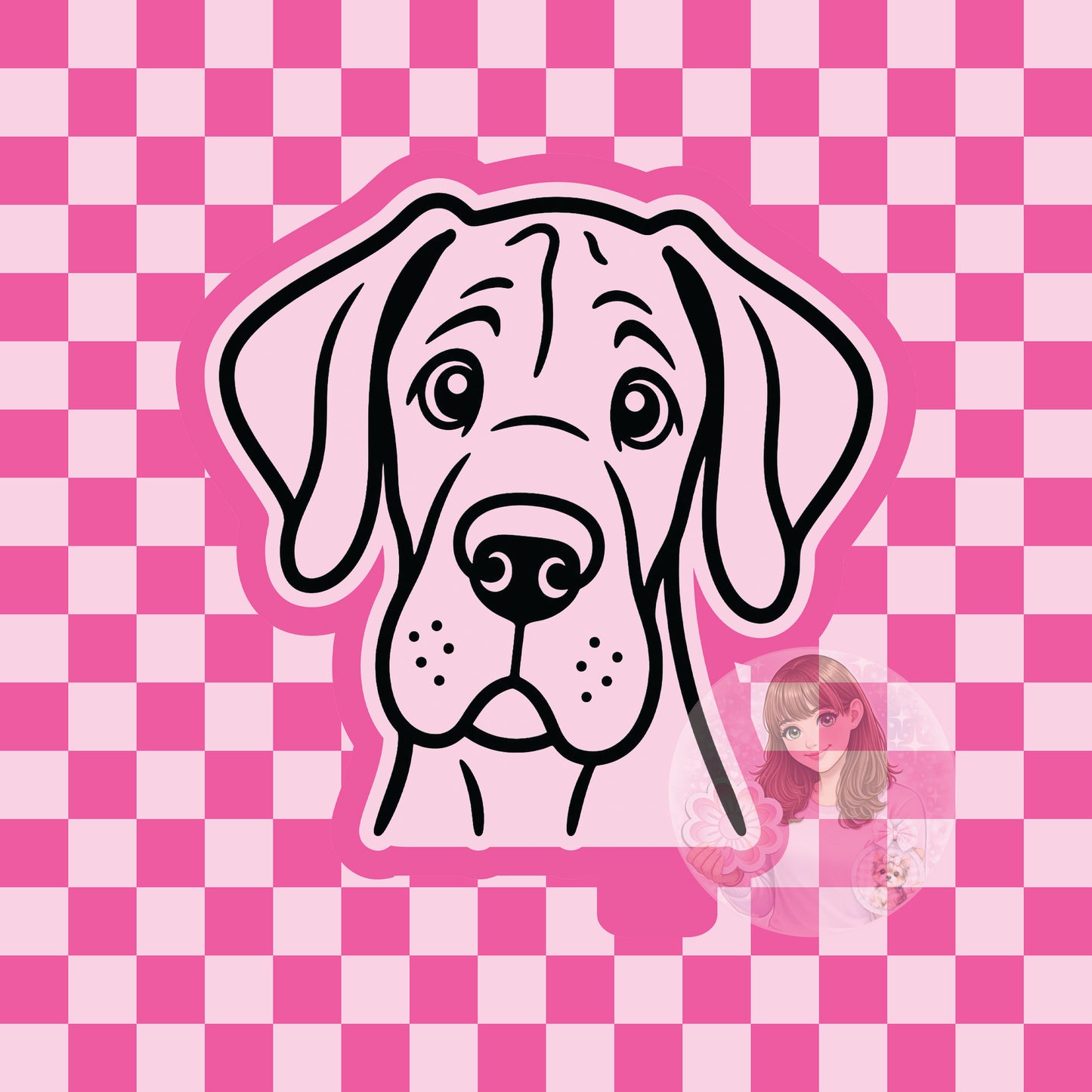 Great Dane dog head silicone freshie mold