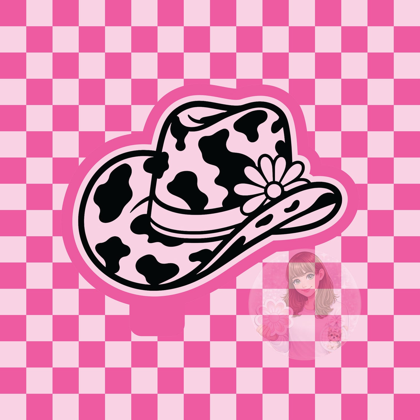 Cow print cowboy hat silicone freshie mold