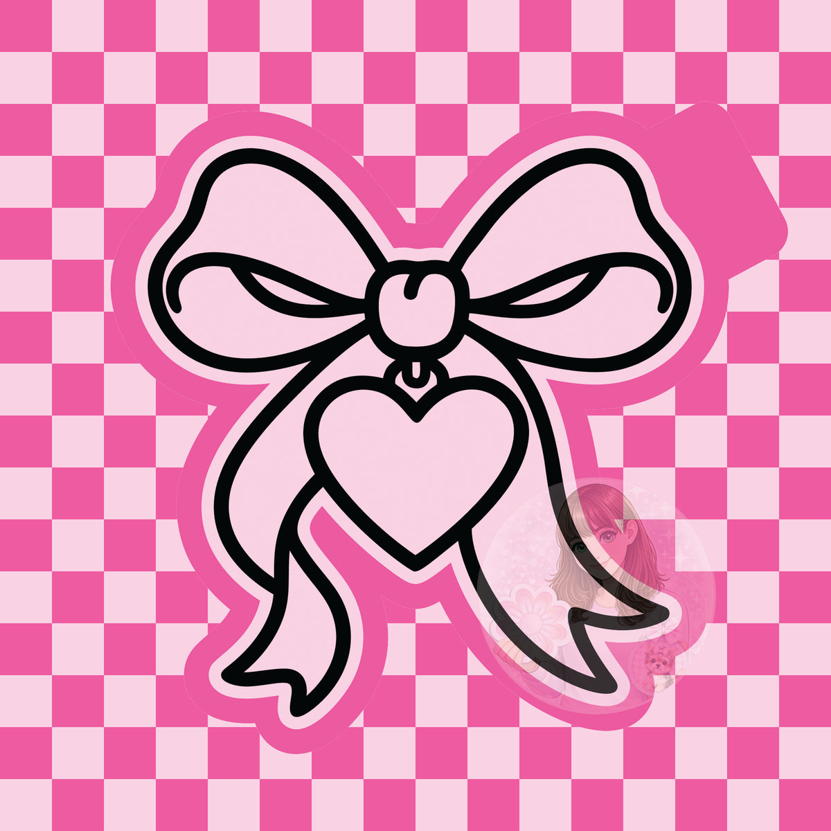Bow with heart silicone freshie mold