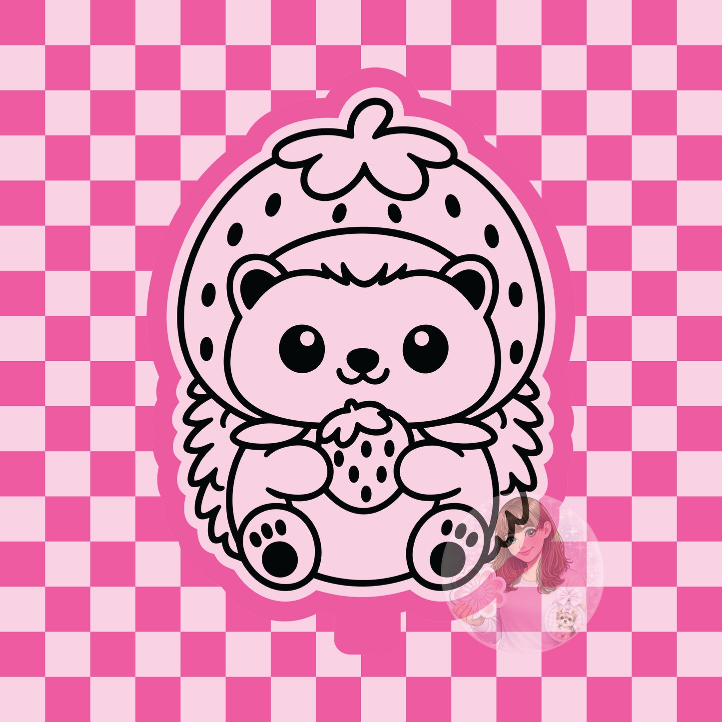 Hedgehog in strawberry costume silicone freshie mold