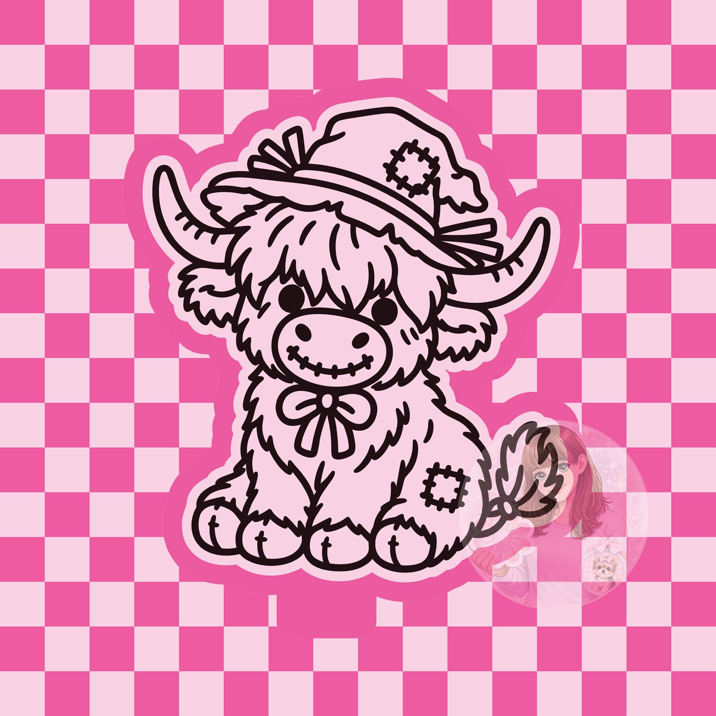 Scarecrow highland cow silicone freshie mold
