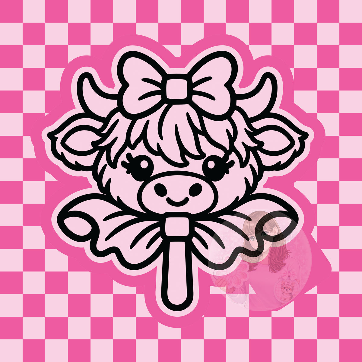 Highland cow lollipop silicone freshie mold
