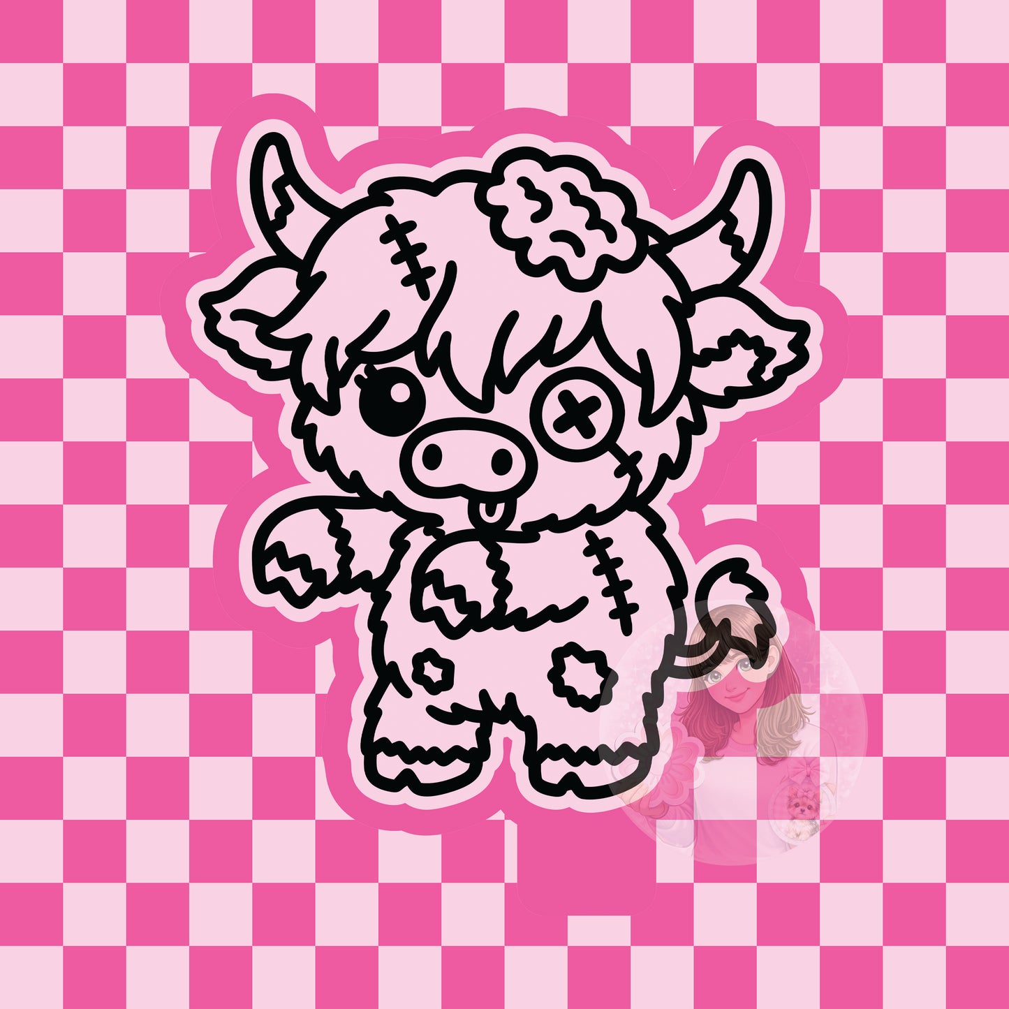 Highland cow zombie silicone freshie mold