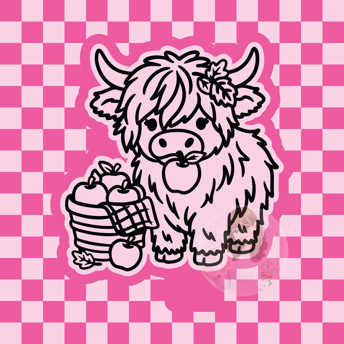 Apple basket highland cow silicone freshie mold