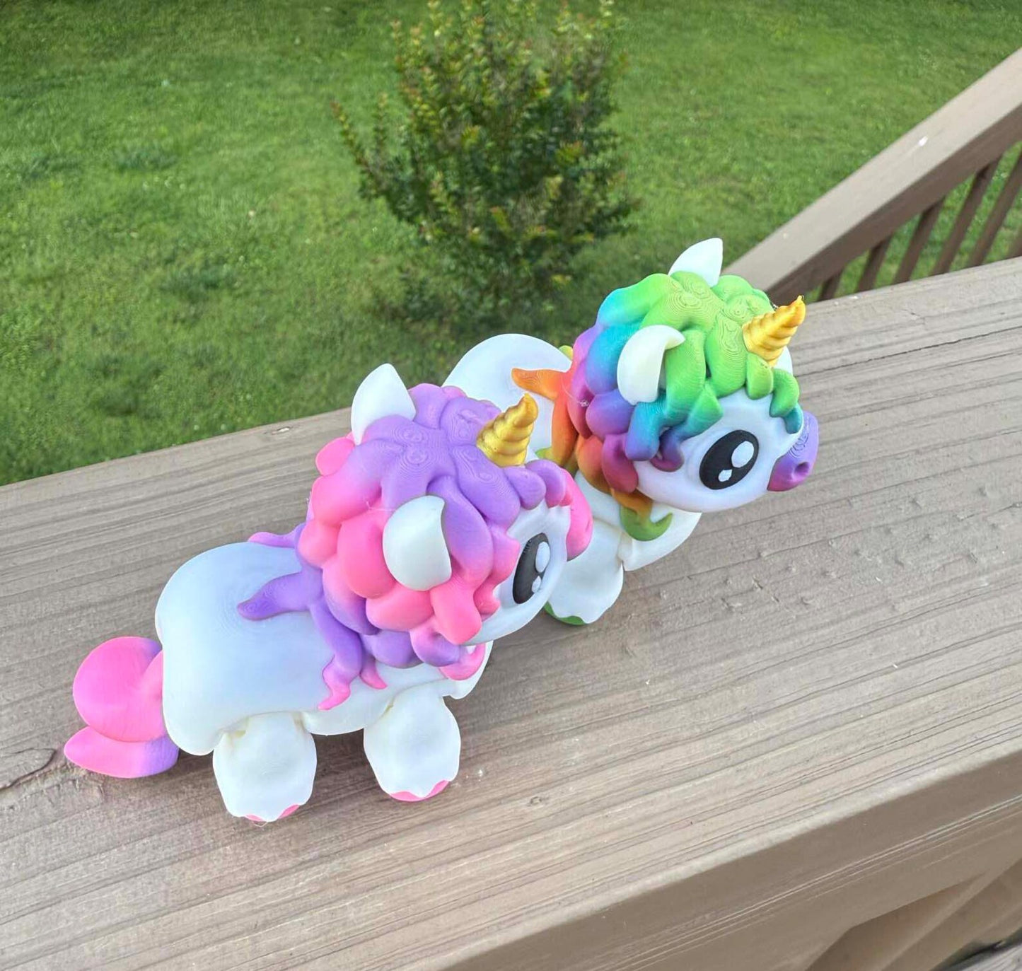 Rainbow unicorn articulated 3D printed figurine