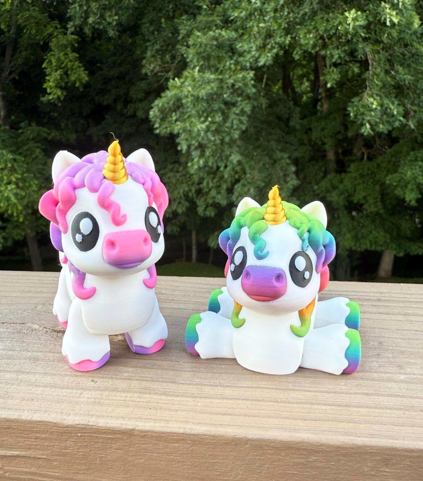 Rainbow unicorn articulated 3D printed figurine