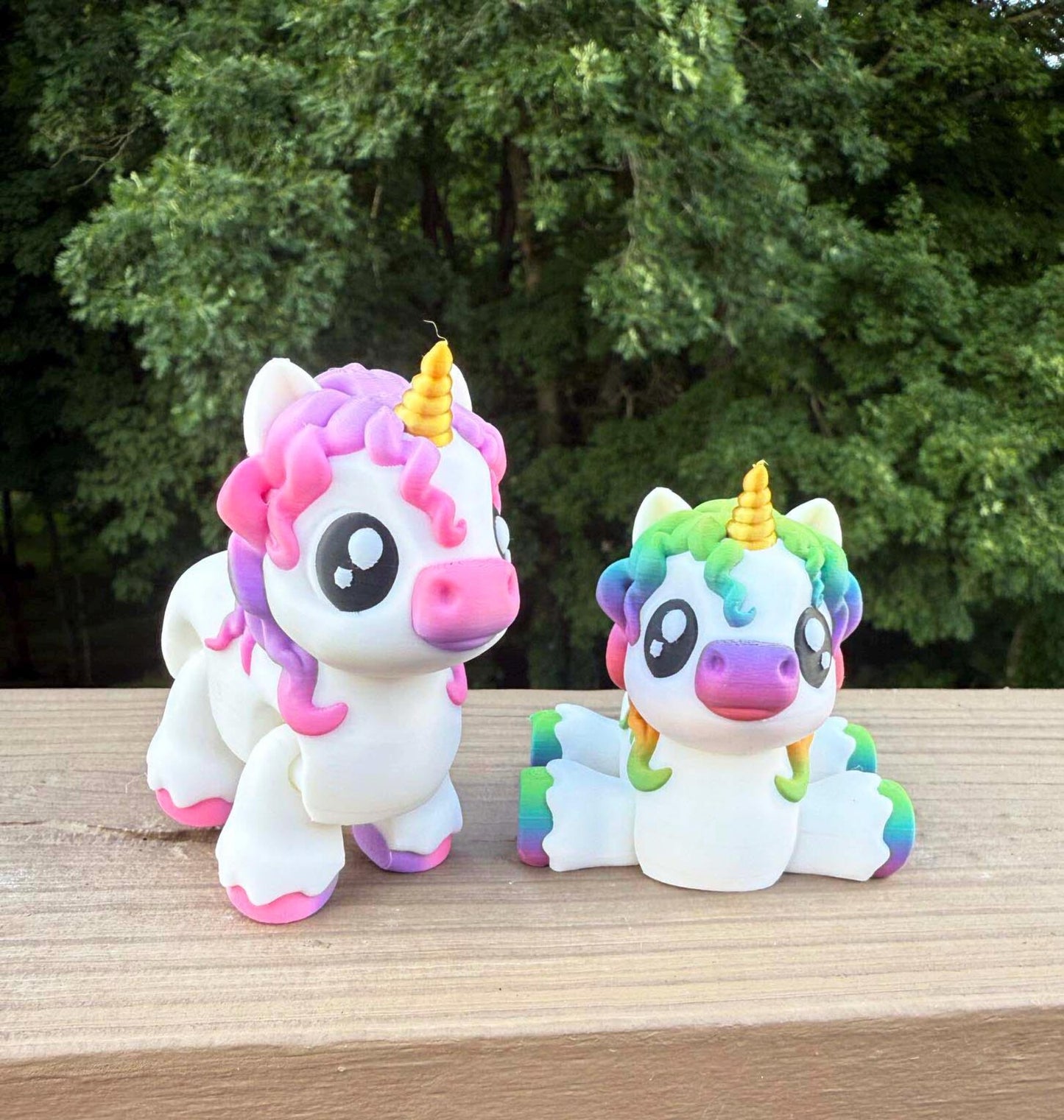 Rainbow unicorn articulated 3D printed figurine