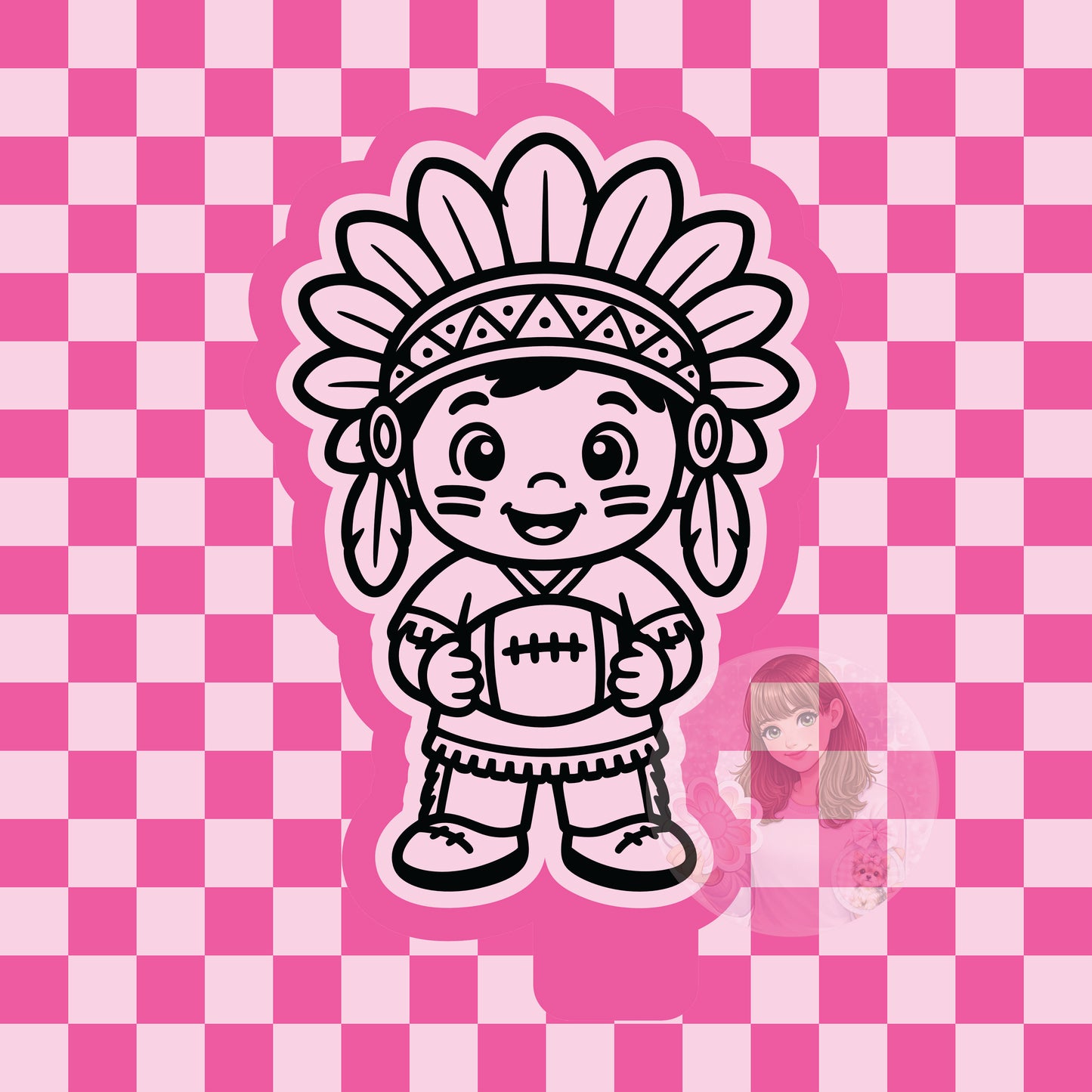 Indian holding football silicone freshie mold