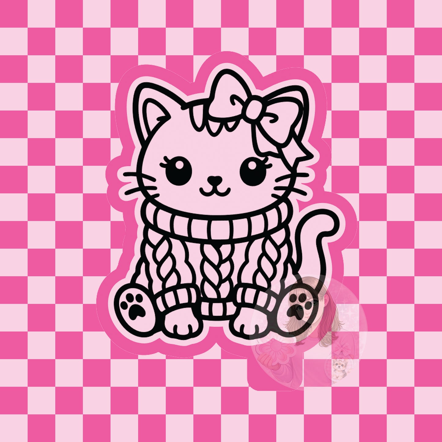 Cat in knitted sweater silicone freshie mold