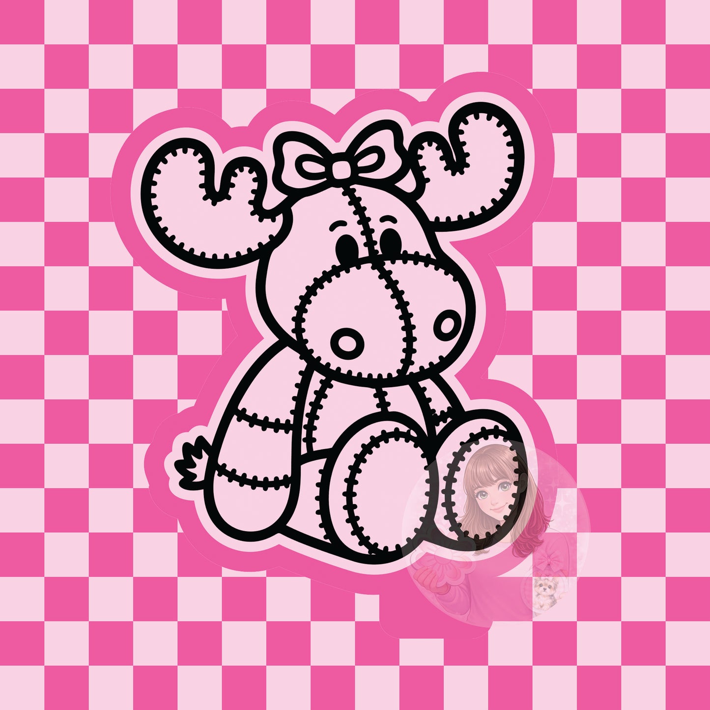 Patchwork moose silicone freshie mold