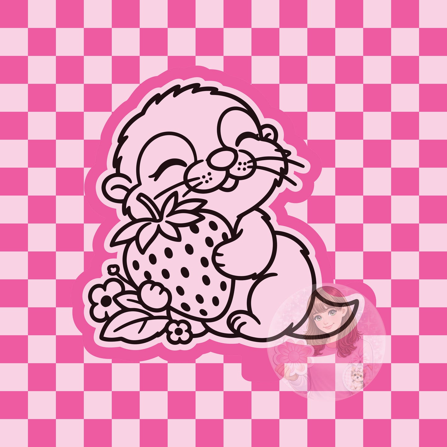 Otter with strawberry silicone freshie mold