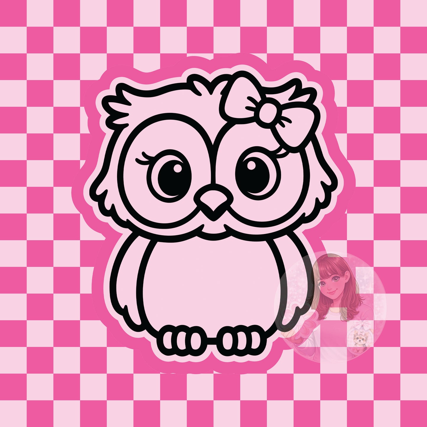 Owl with bow silicone freshie mold