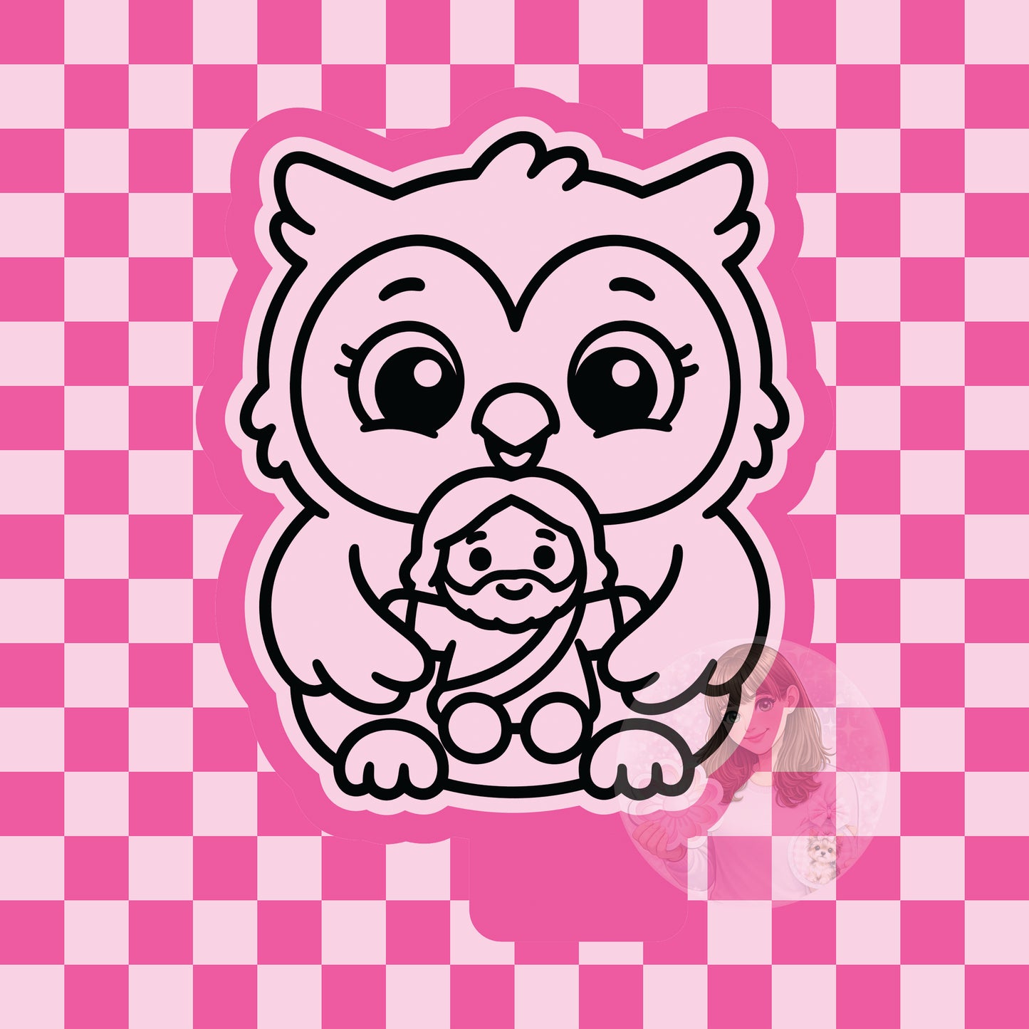 Owl holding plush Jesus silicone freshie mold