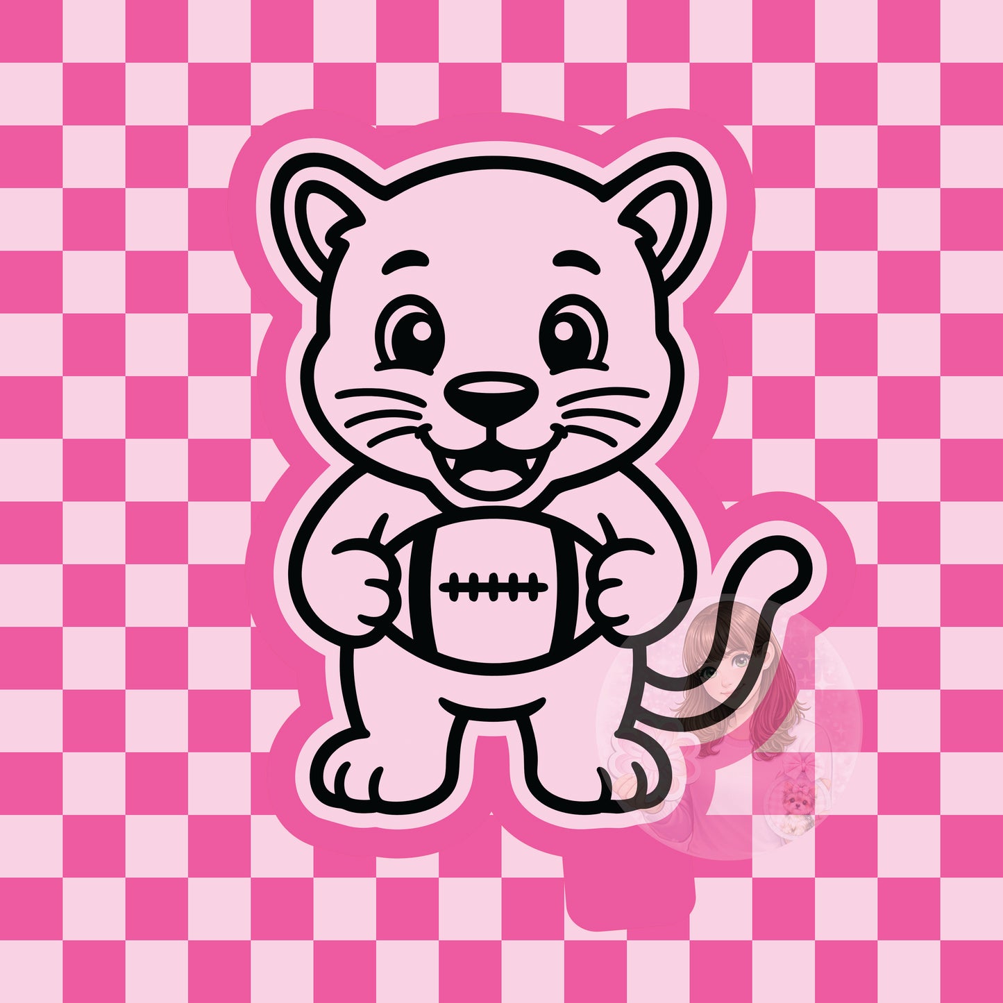 Panther holding football silicone freshie mold