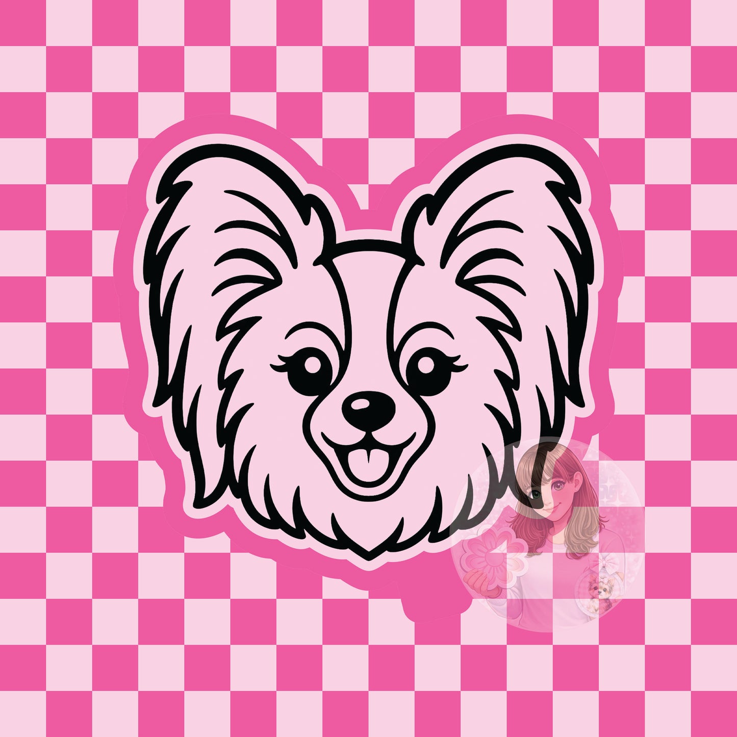 Papillon dog head silicone freshie mold