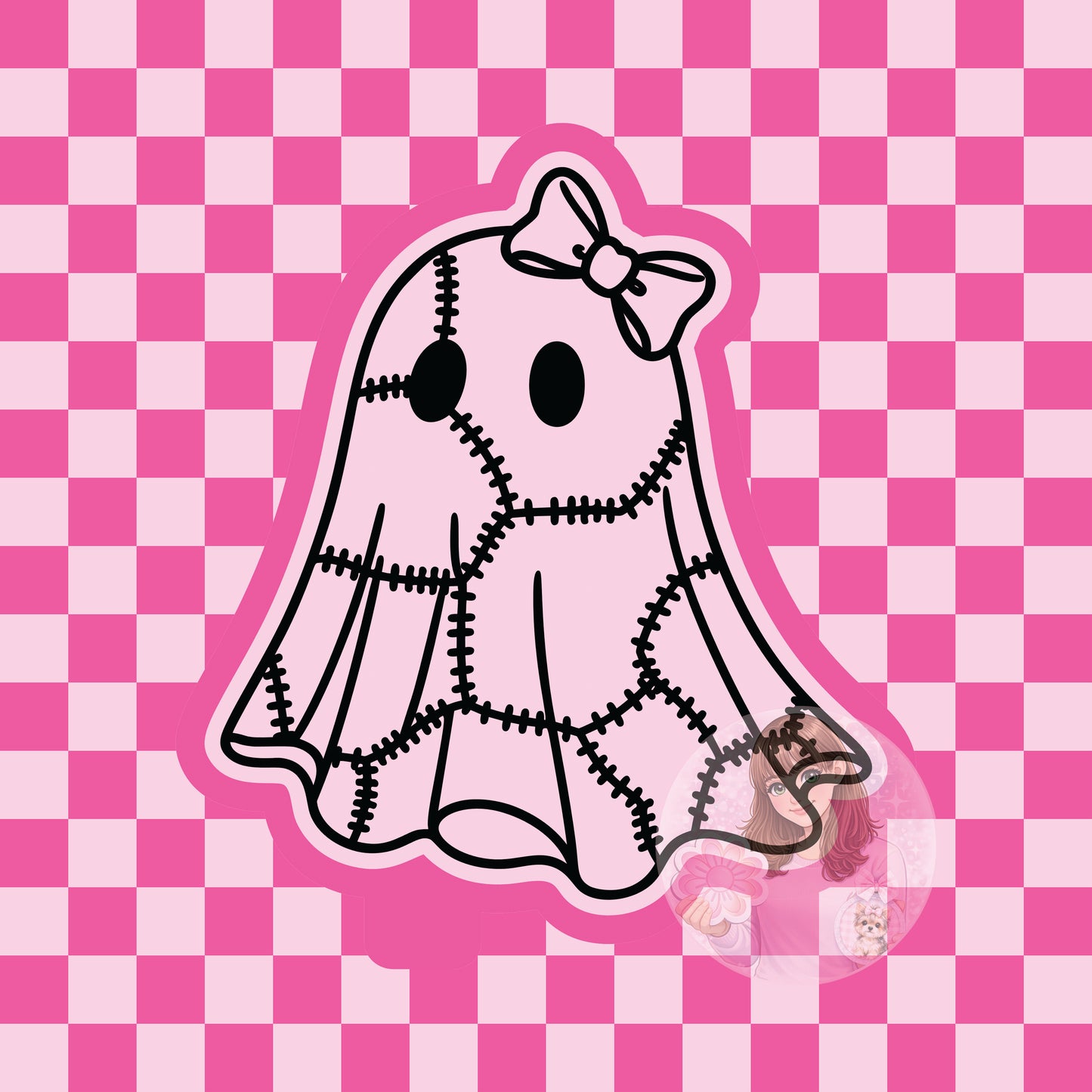 Patchwork ghost silicone freshie mold