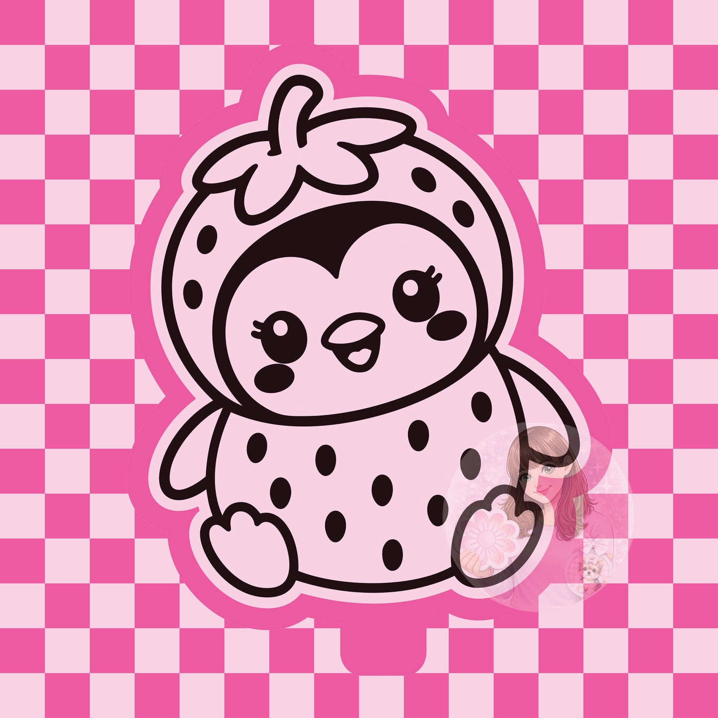 Strawberry penguin silicone freshie mold