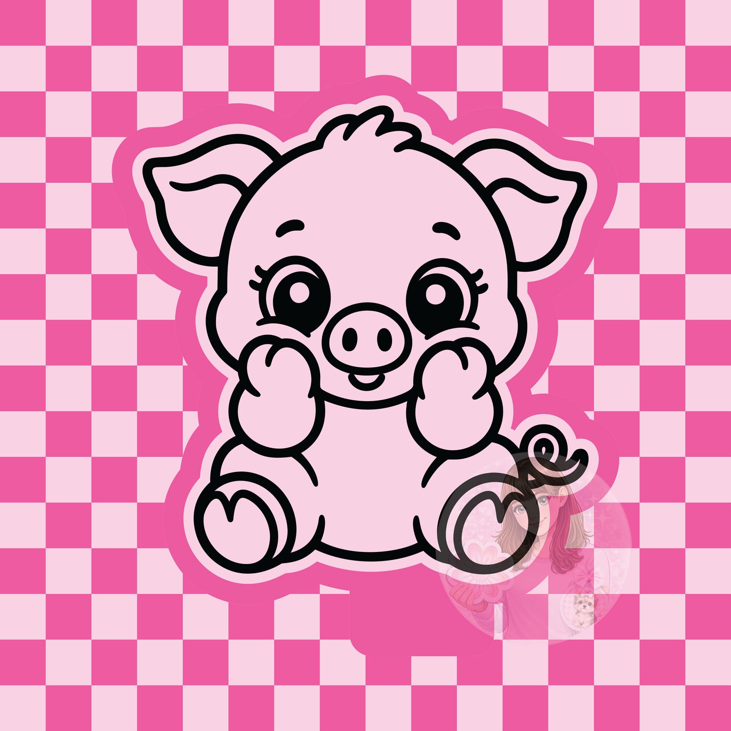 Cutesy pig silicone freshie mold