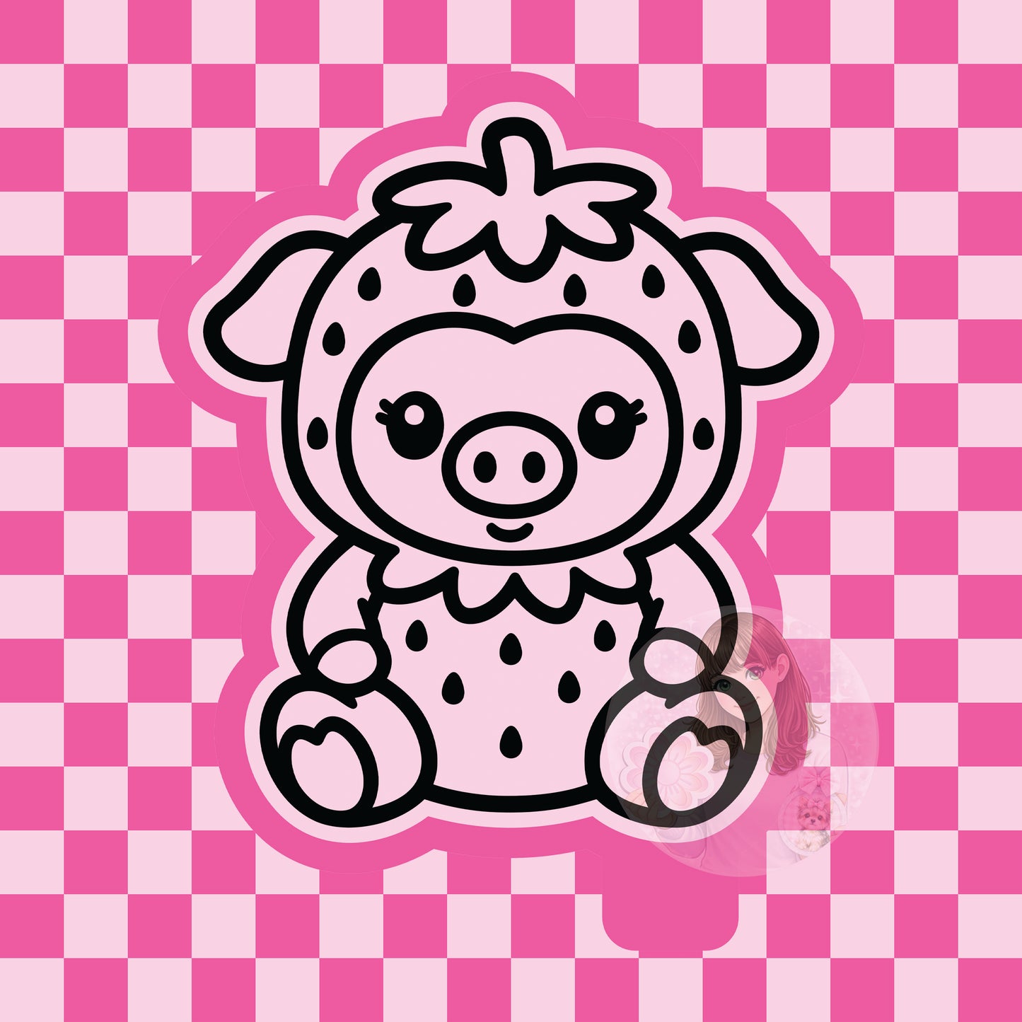 Strawberry pig silicone freshie mold