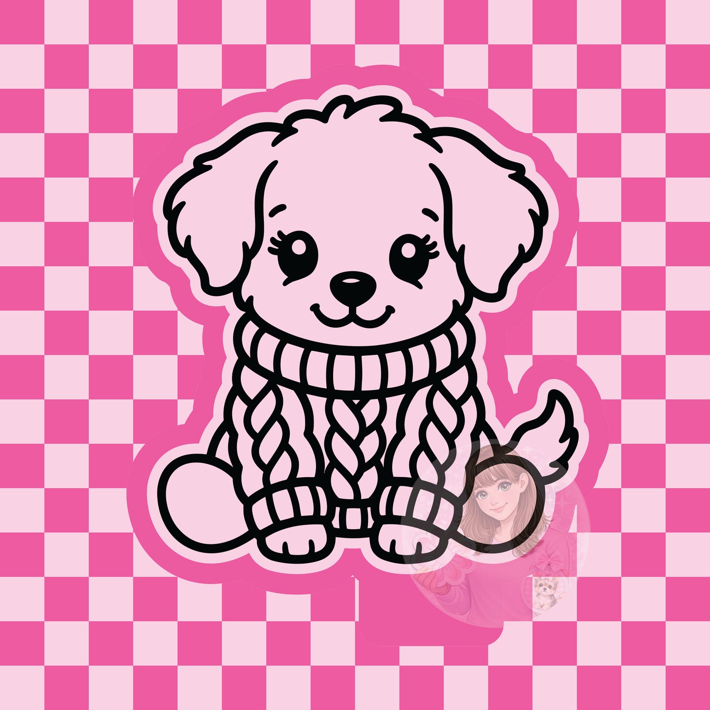 Puppy in knitted sweater silicone freshie mold
