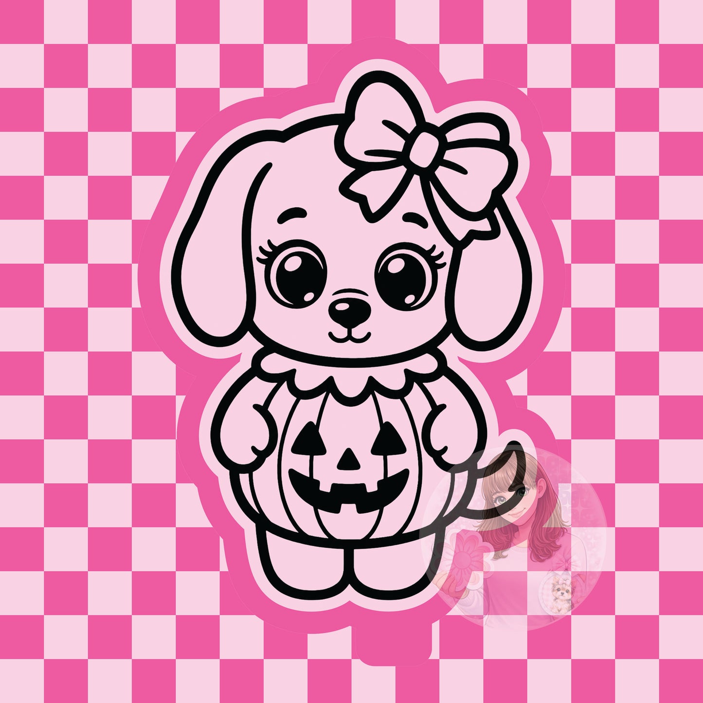 Puppy dressed as pumpkin silicone freshie mold