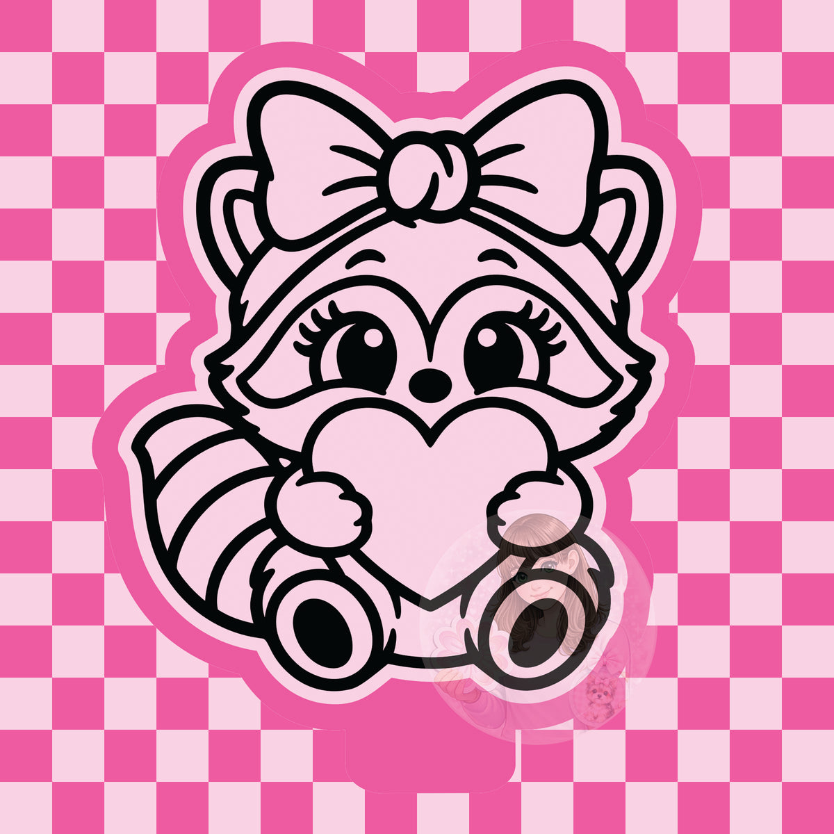 Raccoon holding heart silicone freshie mold