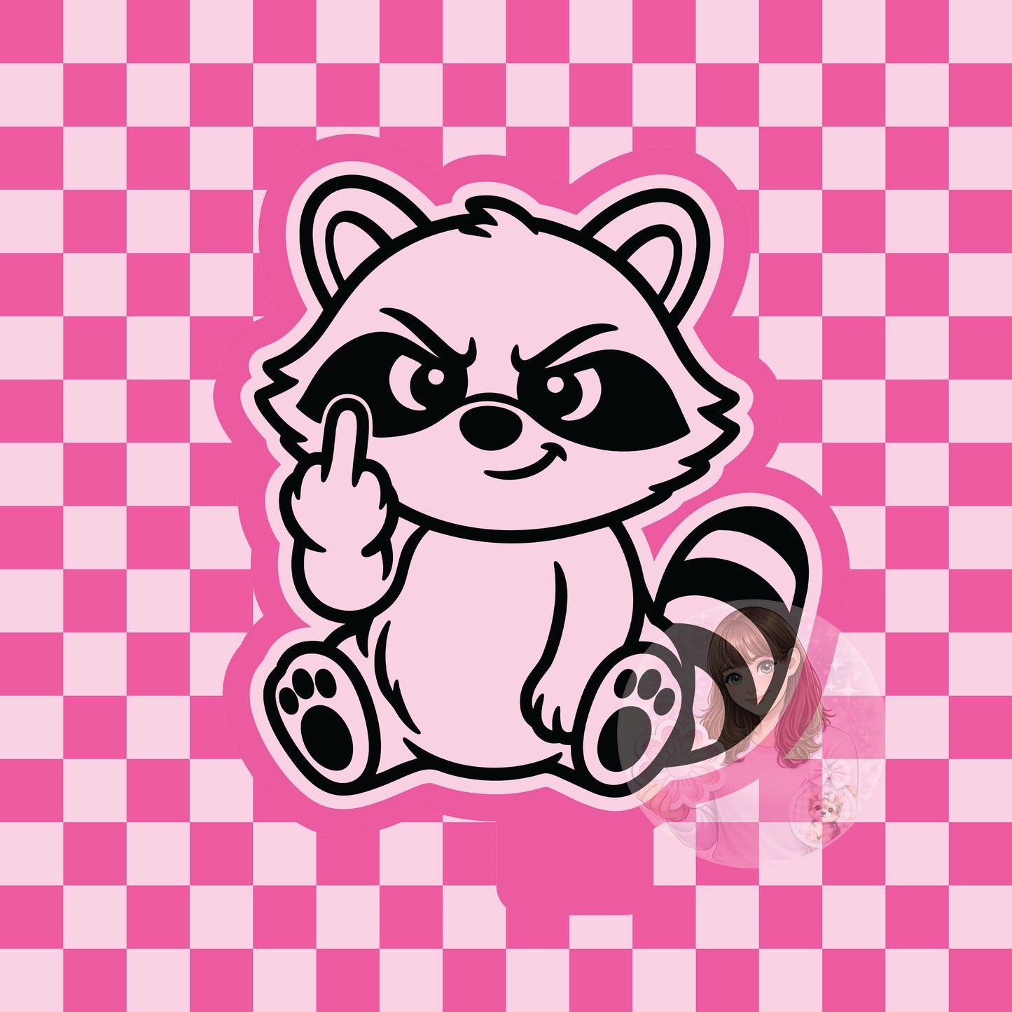 Raccoon middle finger silicone freshie mold