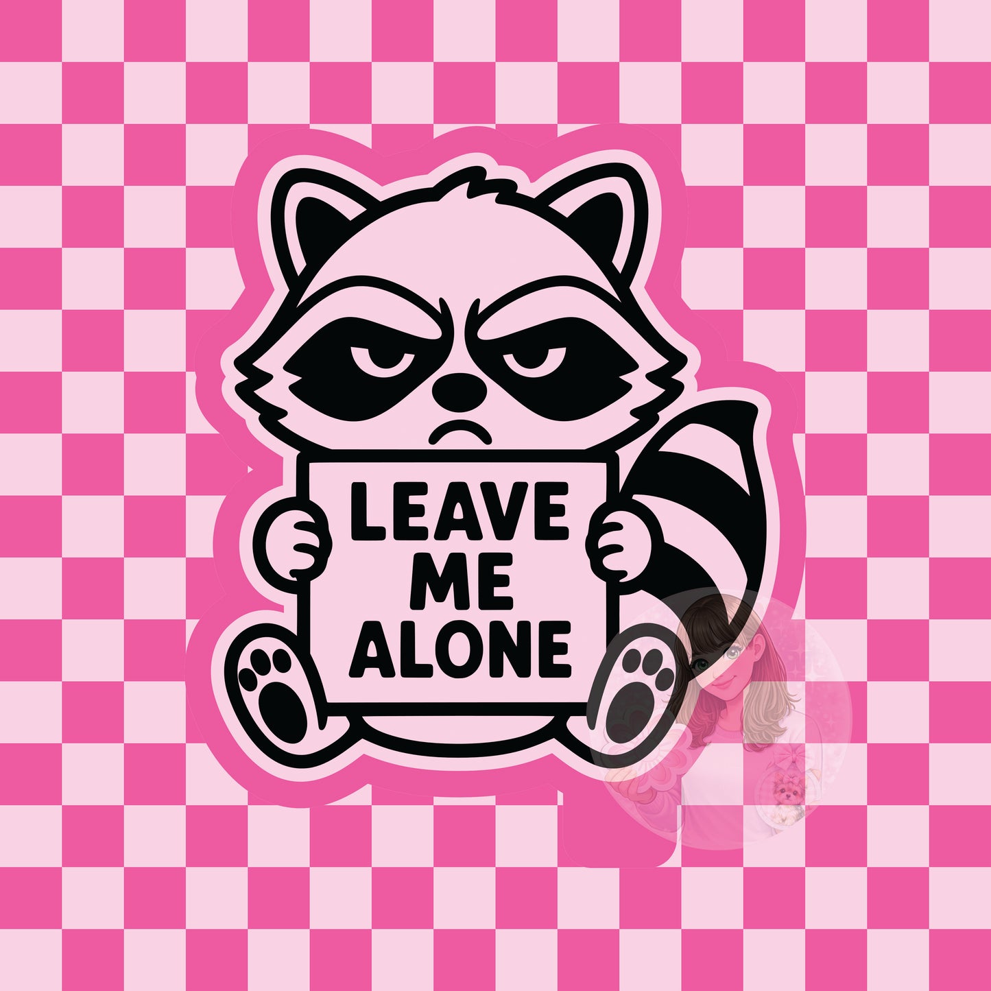 Leave me alone raccoon silicone freshie mold