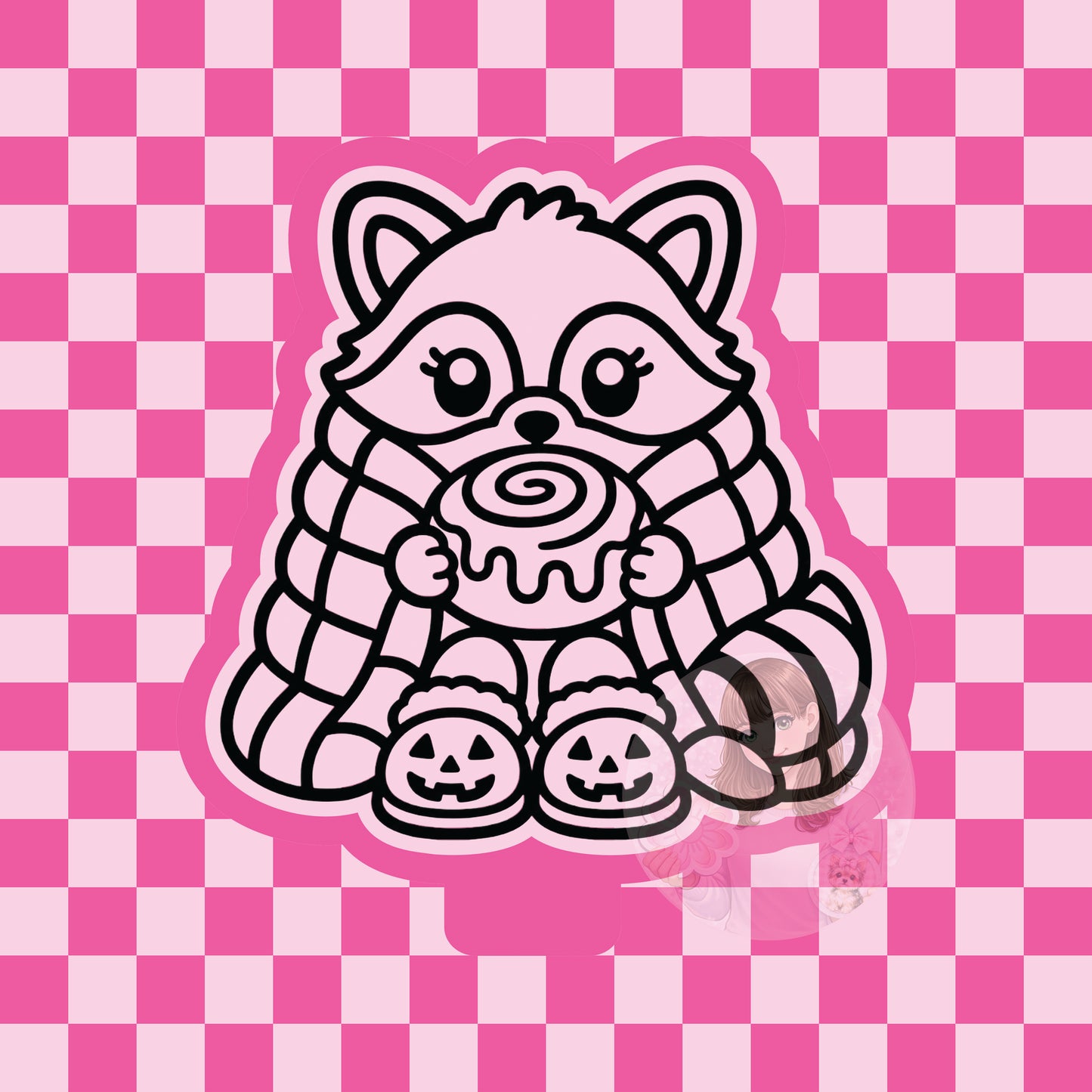 Cozy raccoon with cinnamon roll silicone freshie mold