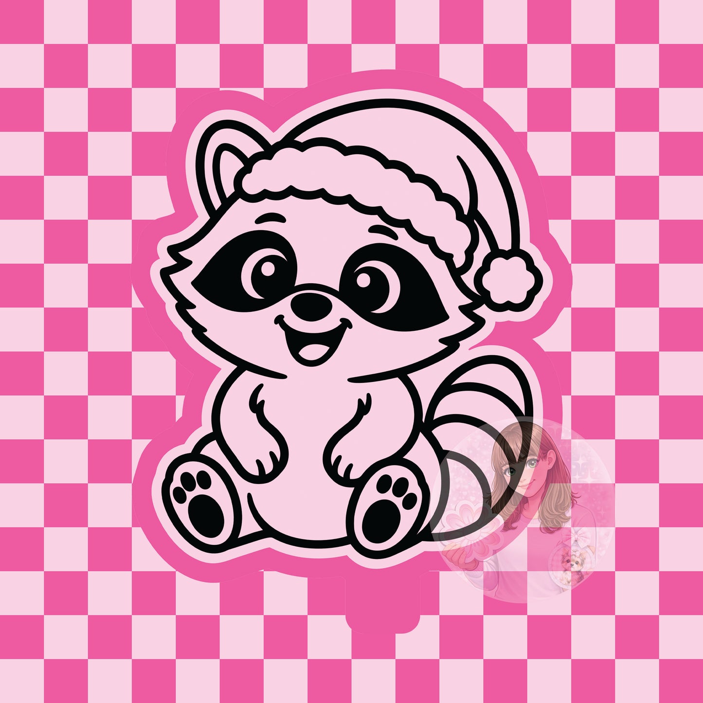 Raccoon Santa hat silicone freshie mold