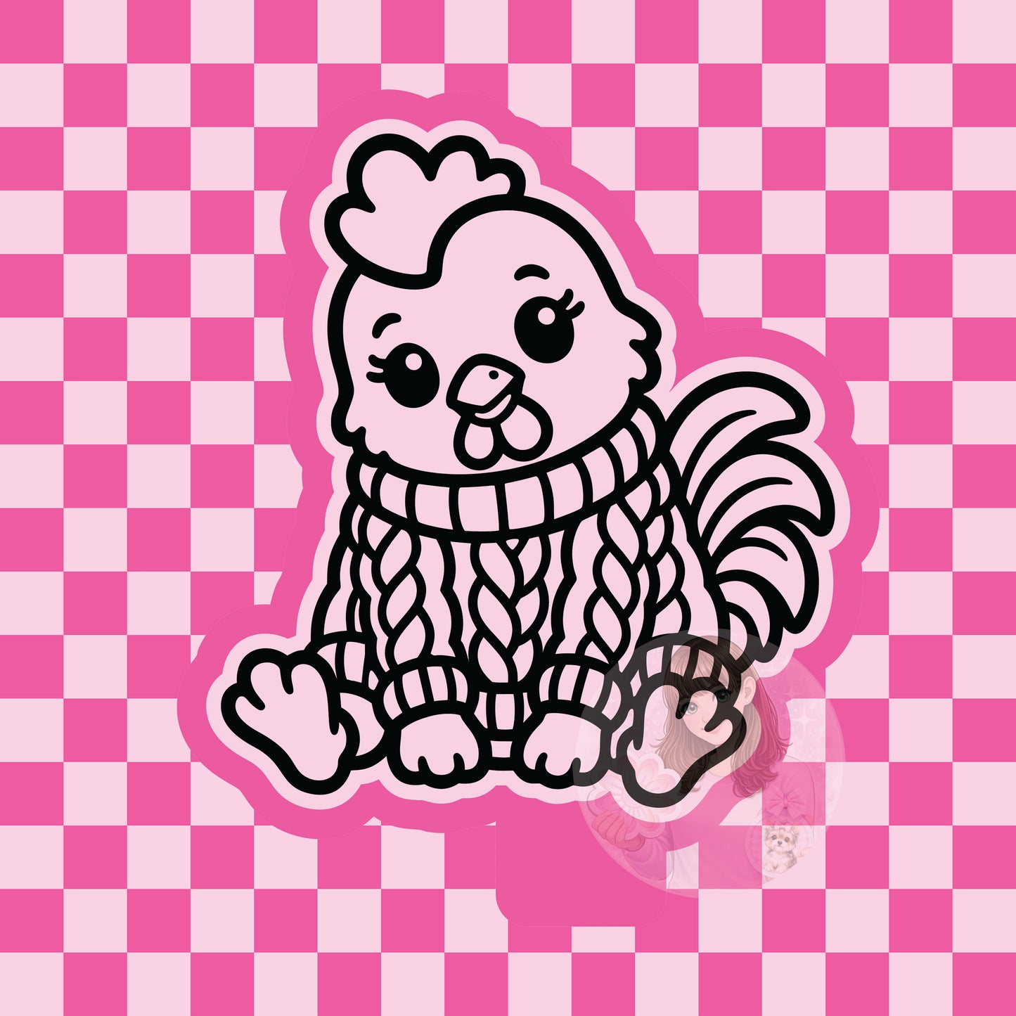Rooster in knitted sweater silicone freshie mold