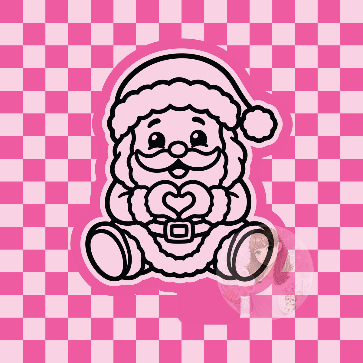 Santa heart hands silicone freshie mold