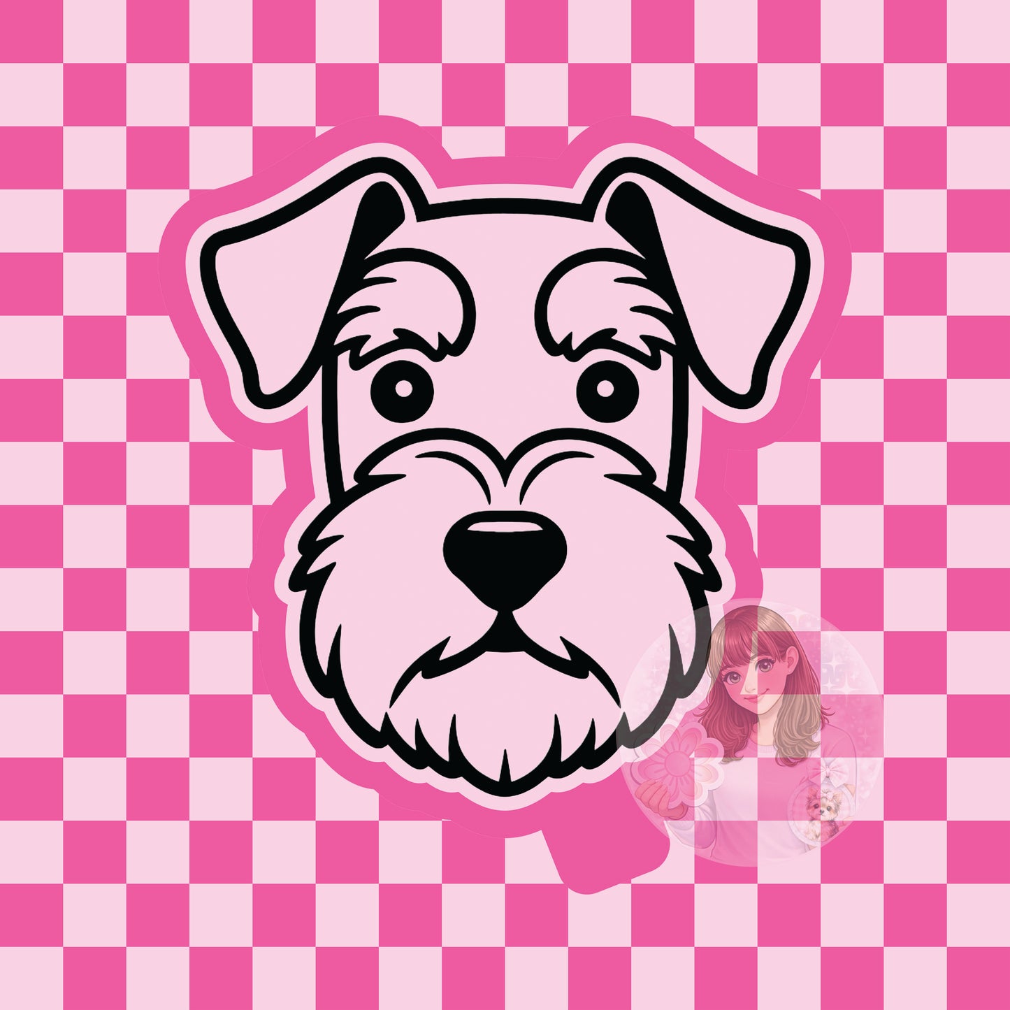 Schnauzer head silicone freshie mold
