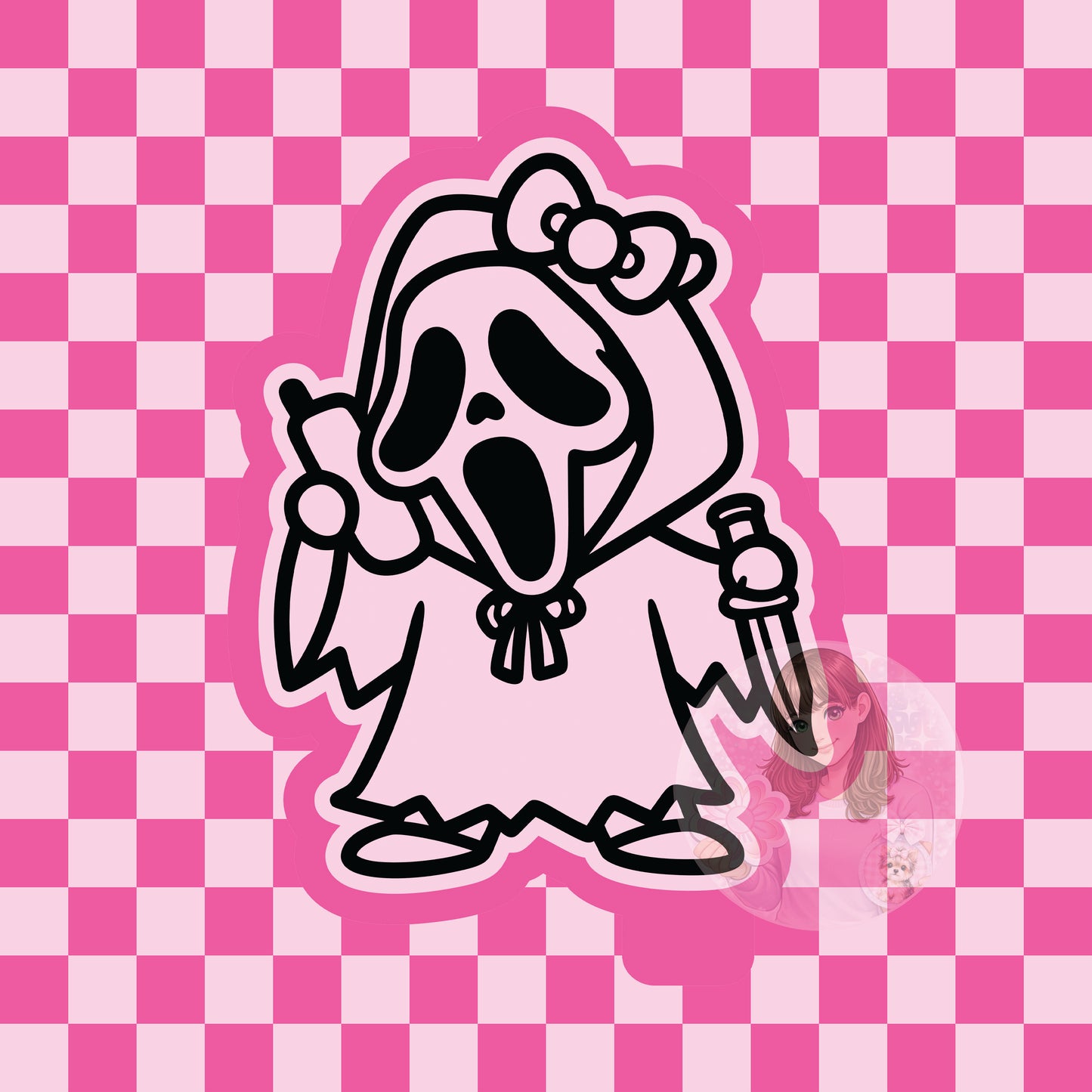 Ghost face with bow silicone freshie mold