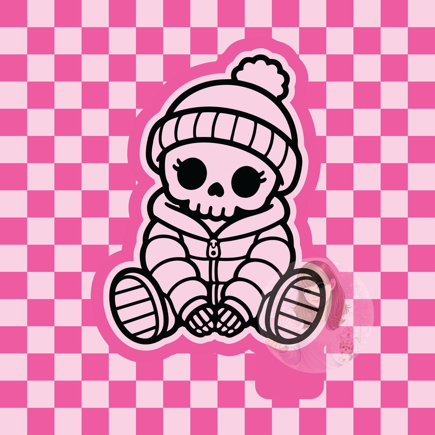 Skeleton in puffer jacket silicone freshie mold