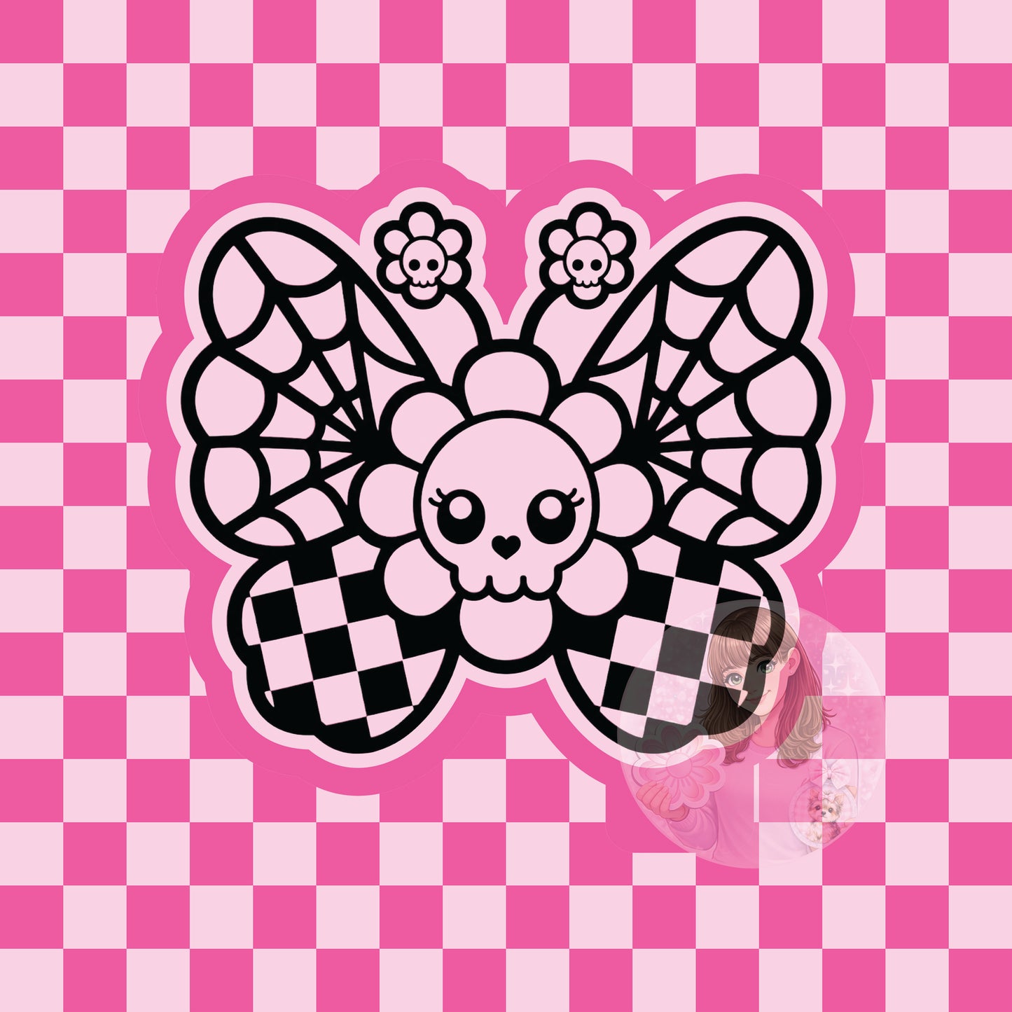 Checkered skull moth silicone freshie mold