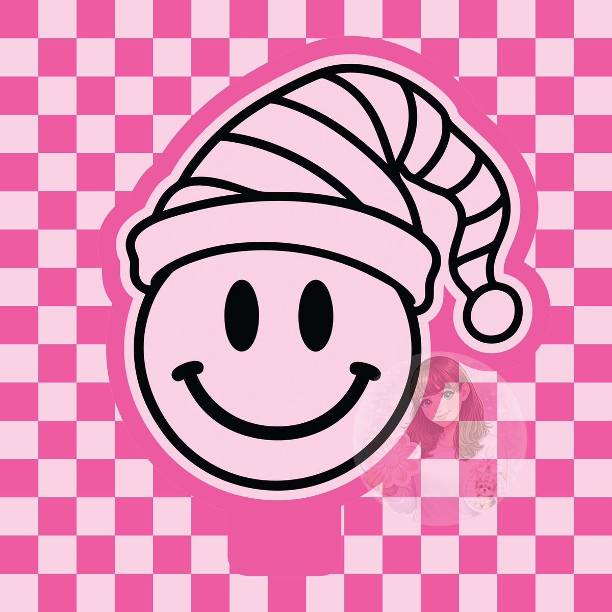 Smile face with elf hat silicone freshie mold
