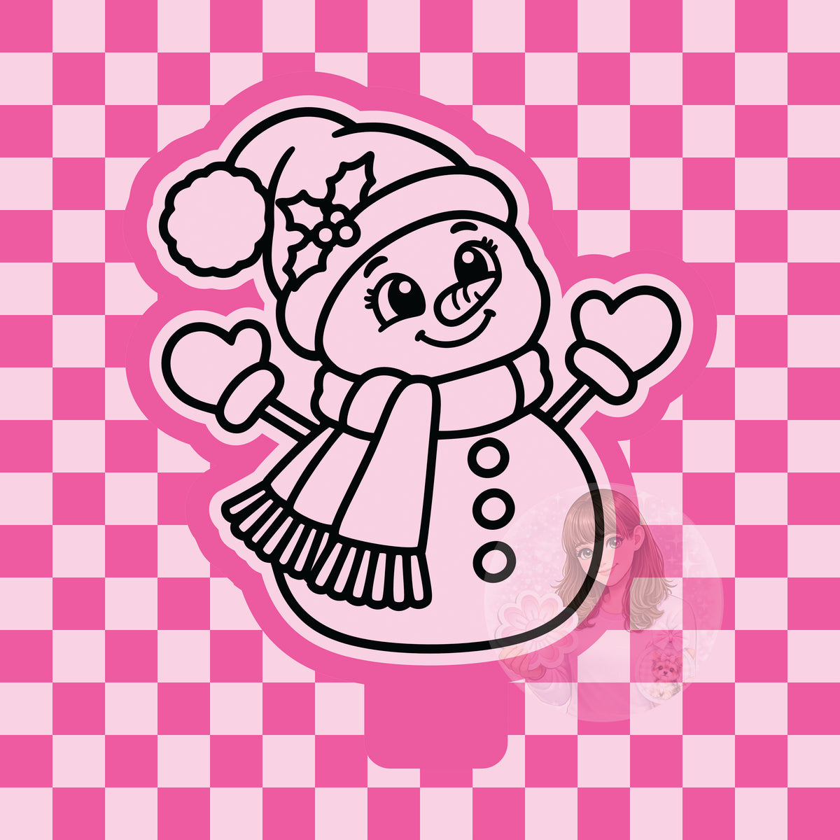 Christmas snowman with mittens silicone mold
